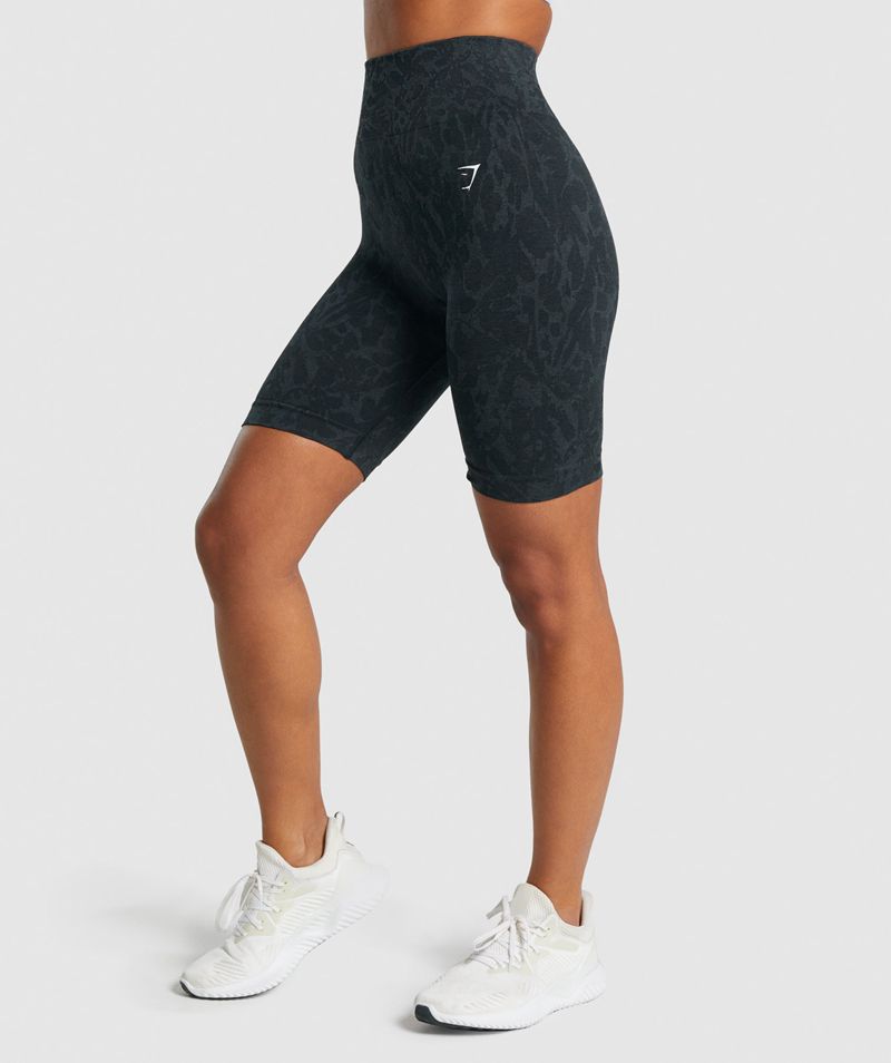 Women's Gymshark Adapt Animal Seamless Cycling Shorts Black | USA  8172-BZTDH