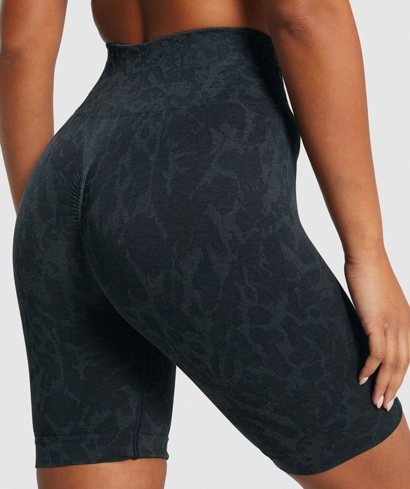 Women's Gymshark Adapt Animal Seamless Cycling Shorts Black | USA  8172-BZTDH