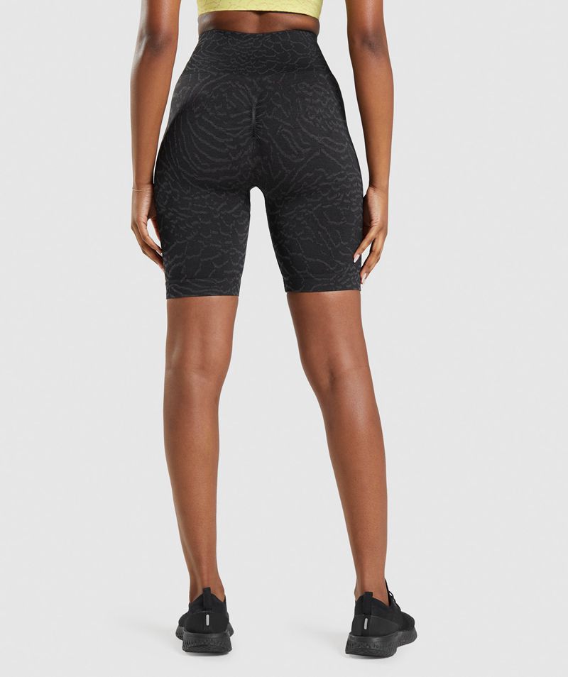 Women's Gymshark Adapt Animal Seamless Cycling Shorts Black | USA  8347-WHLQC