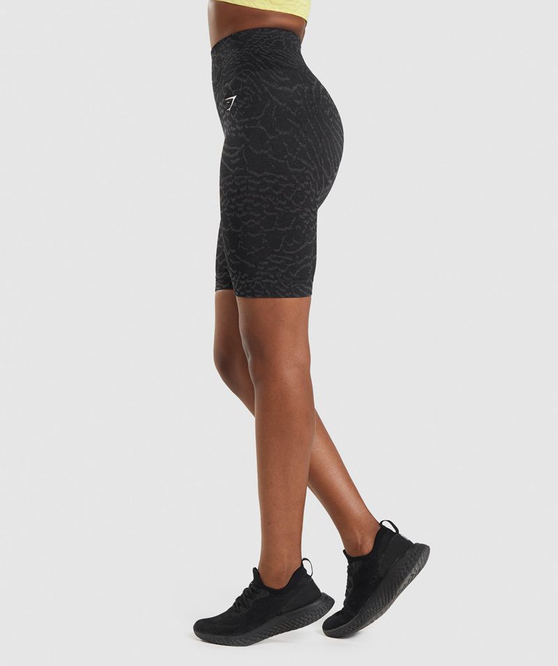 Women's Gymshark Adapt Animal Seamless Cycling Shorts Black | USA  8347-WHLQC