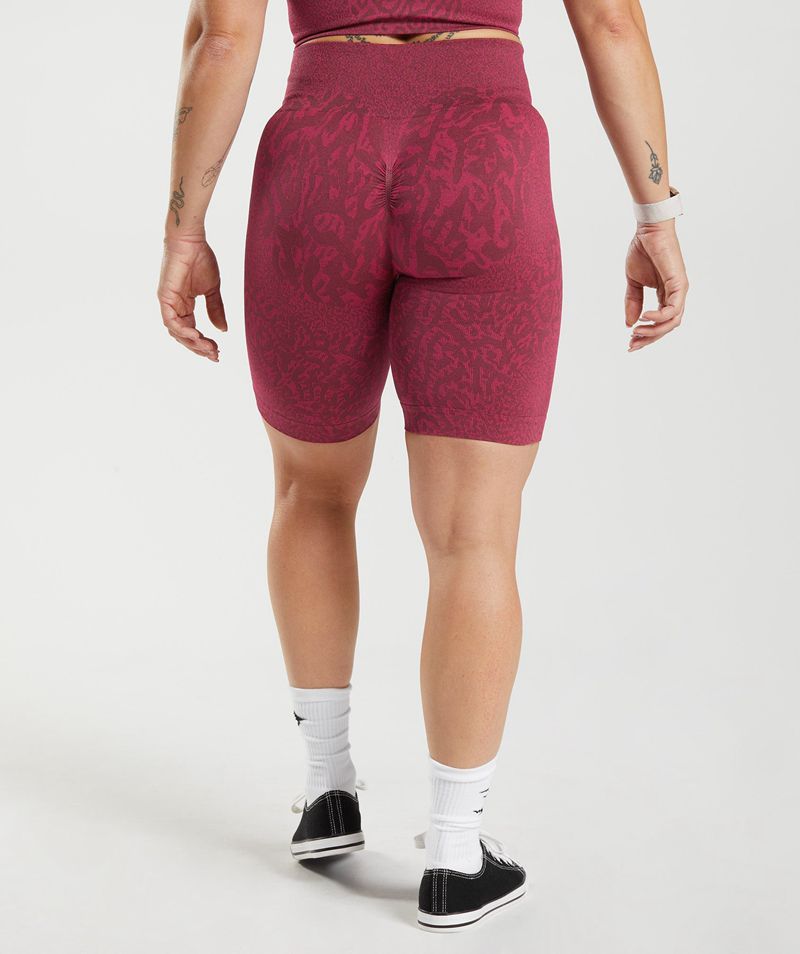 Women's Gymshark Adapt Animal Seamless Cycling Shorts Burgundy | USA  8913-ETLKU