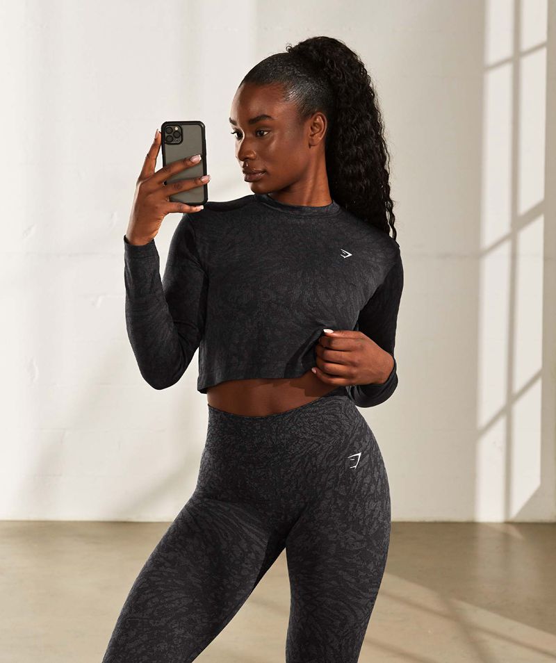 Women's Gymshark Adapt Animal Seamless Leggings Black | USA  0168-NOMXL