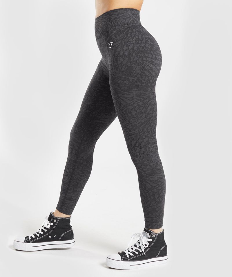 Women's Gymshark Adapt Animal Seamless Leggings Black | USA  0168-NOMXL