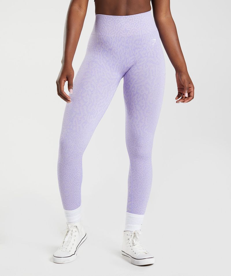 Women\'s Gymshark Adapt Animal Seamless Leggings Purple | USA  1056-BXUVG