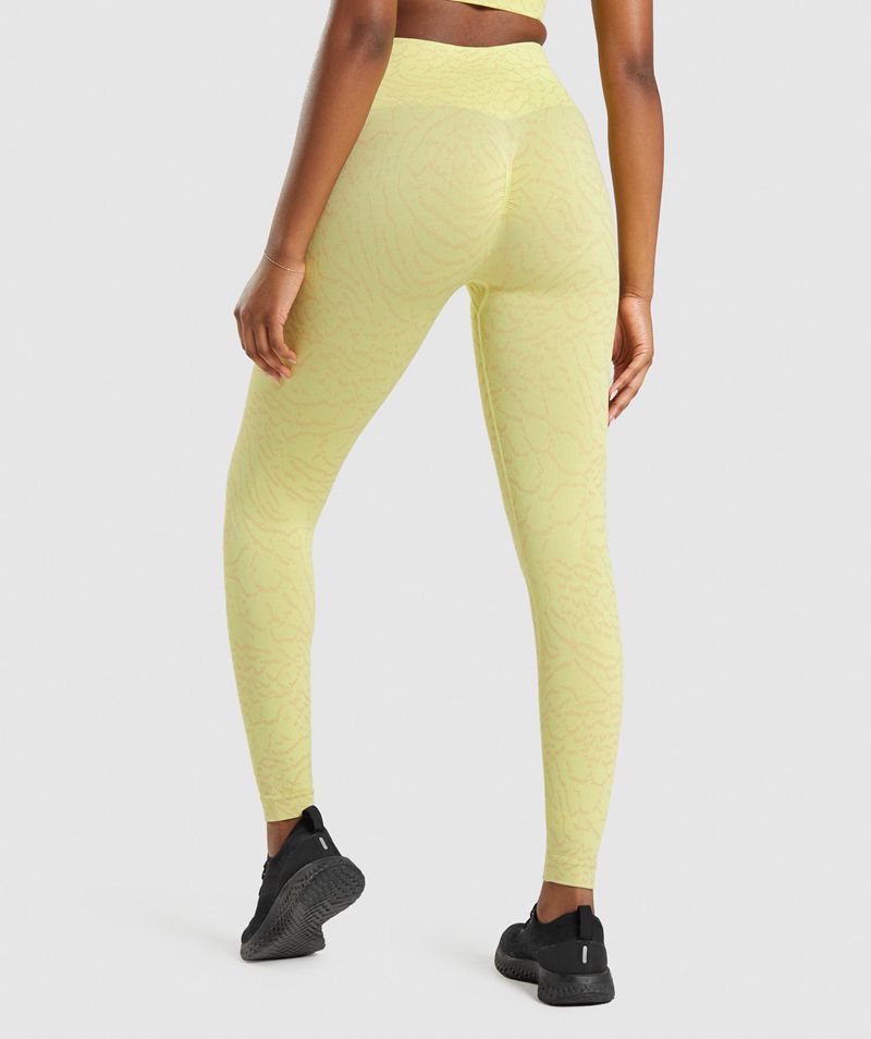 Women's Gymshark Adapt Animal Seamless Leggings Yellow | USA  2869-UWLDV