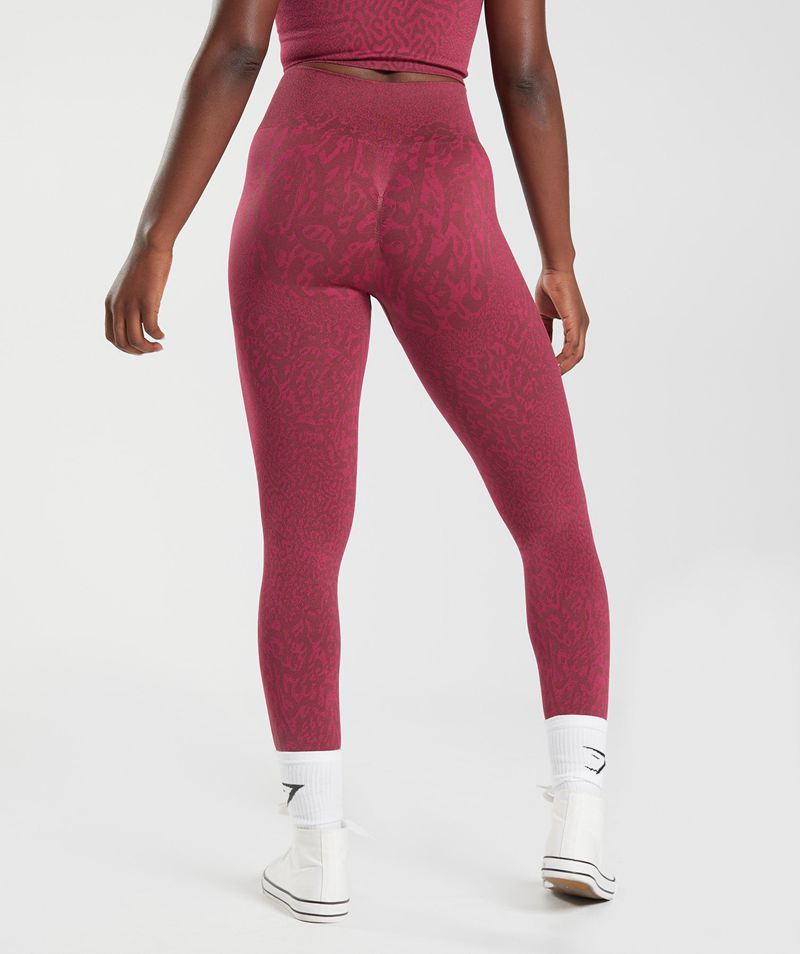 Women's Gymshark Adapt Animal Seamless Leggings Burgundy | USA  2934-CROTE