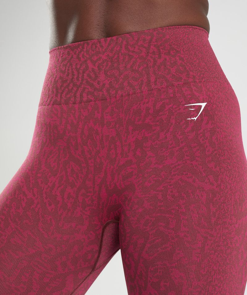 Women's Gymshark Adapt Animal Seamless Leggings Burgundy | USA  2934-CROTE