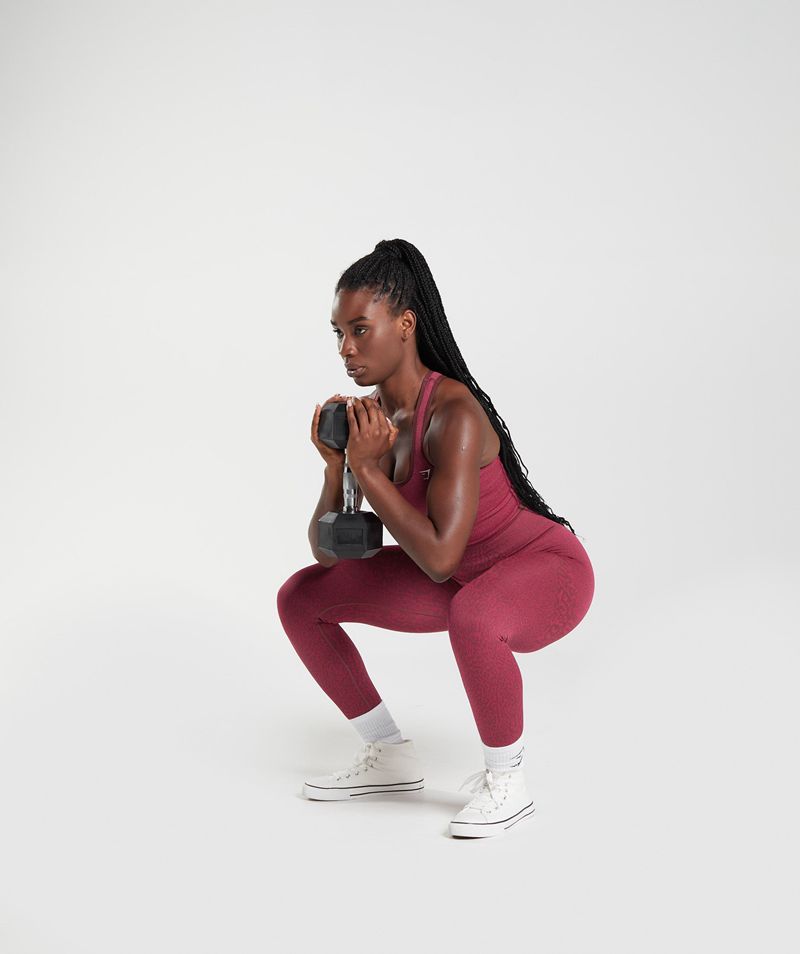 Women's Gymshark Adapt Animal Seamless Leggings Burgundy | USA  2934-CROTE