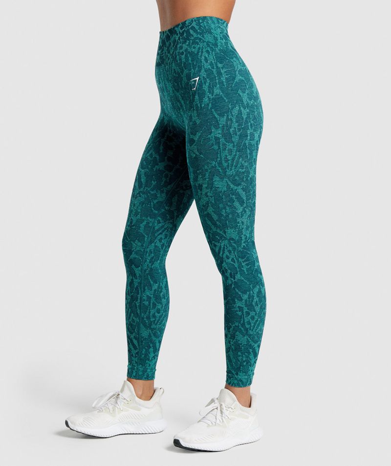 Women's Gymshark Adapt Animal Seamless Leggings Turquoise | USA  3468-BRXUH