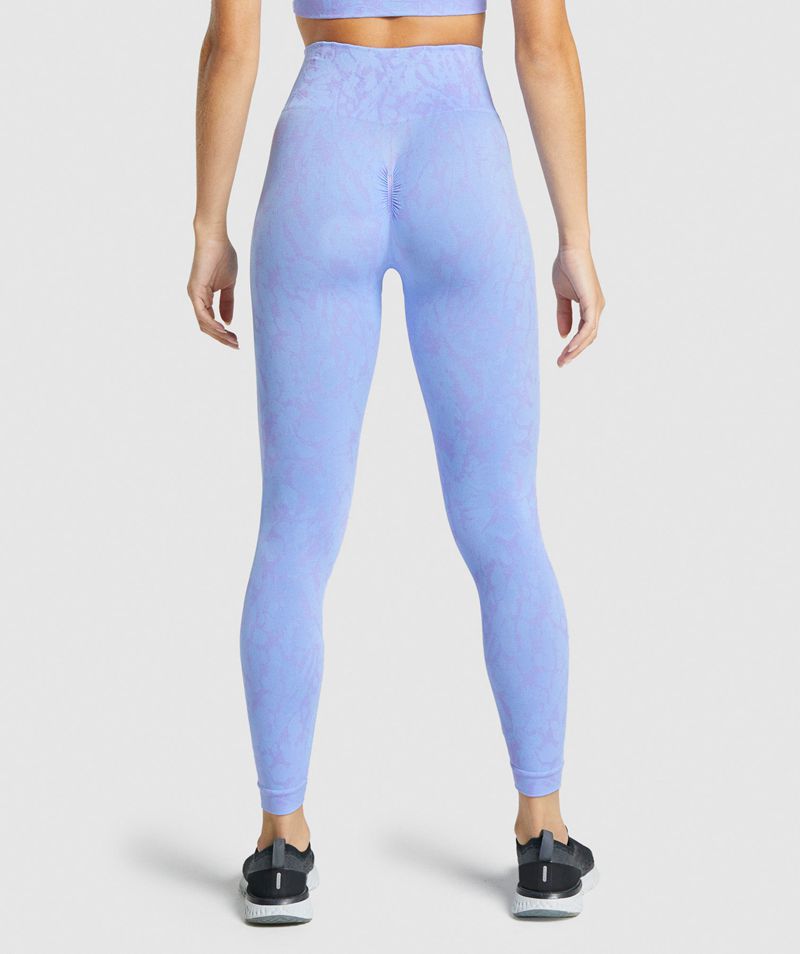 Women's Gymshark Adapt Animal Seamless Leggings Light Blue | USA  3820-FTNEJ