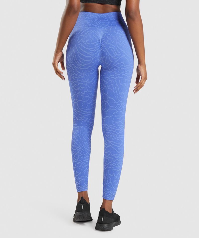 Women's Gymshark Adapt Animal Seamless Leggings Blue | USA  4923-JDEMQ