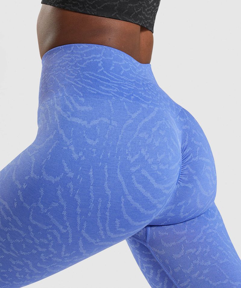 Women's Gymshark Adapt Animal Seamless Leggings Blue | USA  4923-JDEMQ