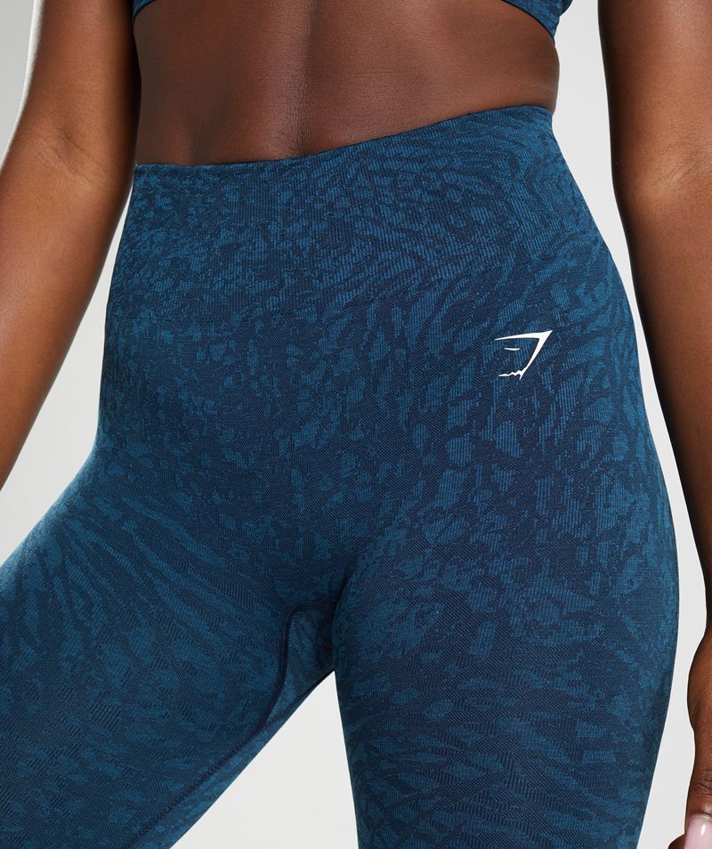 Women's Gymshark Adapt Animal Seamless Leggings Navy | USA  8135-RJACV