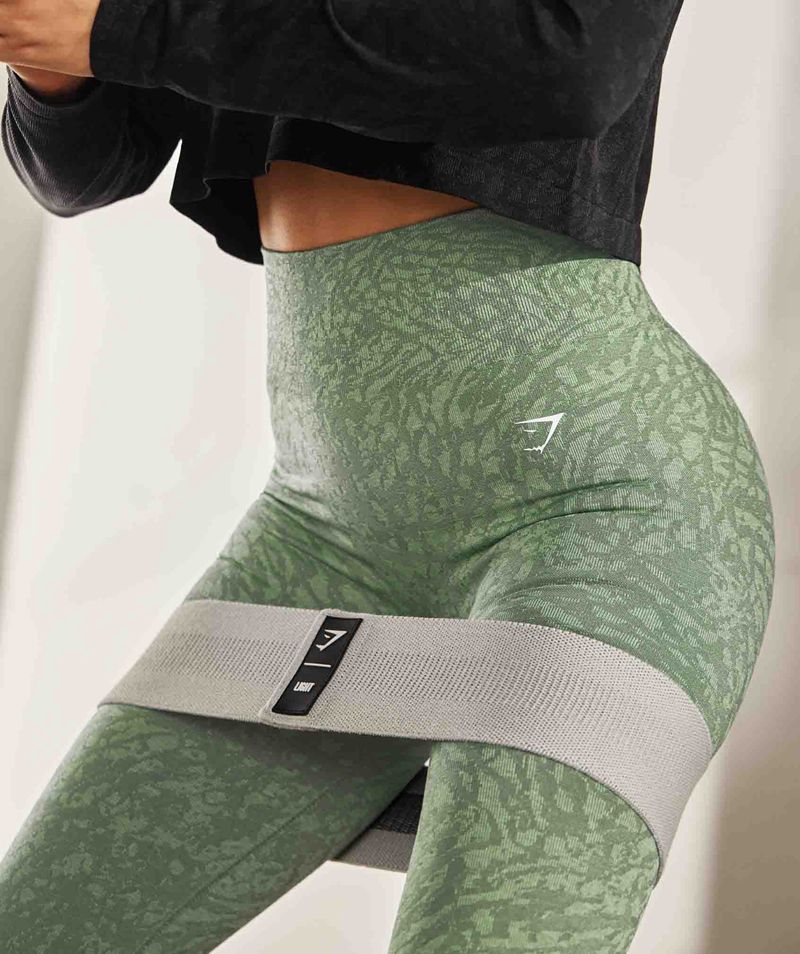 Women's Gymshark Adapt Animal Seamless Leggings Green | USA  9845-FETGJ