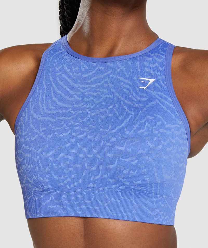 Women's Gymshark Adapt Animal Seamless Sports Bra Blue | USA  1627-NOATJ