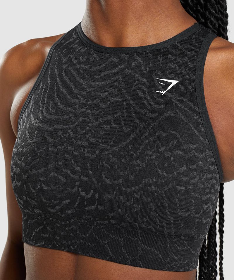 Women's Gymshark Adapt Animal Seamless Sports Bra Black | USA  5982-FXWZE