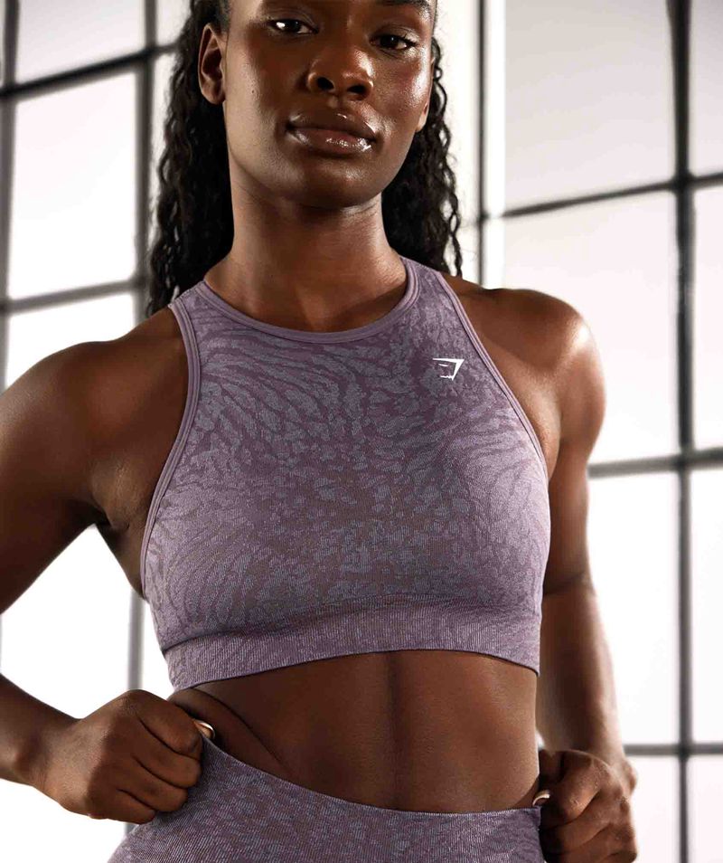 Women's Gymshark Adapt Animal Seamless Sports Bra Purple | USA  6412-MOIXG