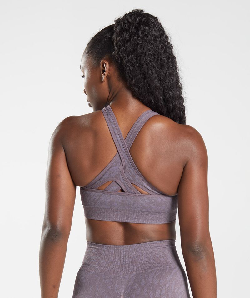 Women's Gymshark Adapt Animal Seamless Sports Bra Purple | USA  6412-MOIXG