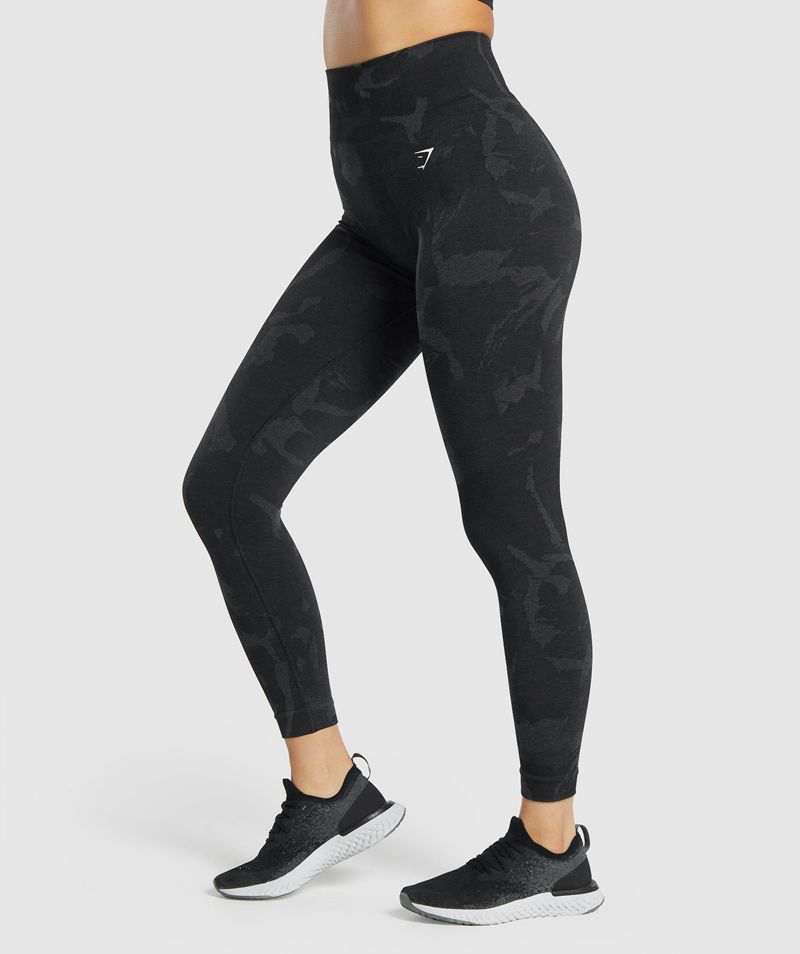 Women's Gymshark Adapt Camo Seamless Leggings Black | USA  2769-ENOJC