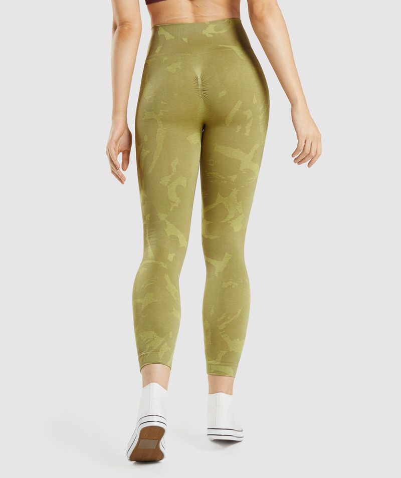 Women's Gymshark Adapt Camo Seamless Leggings Green | USA  3279-DWLUP