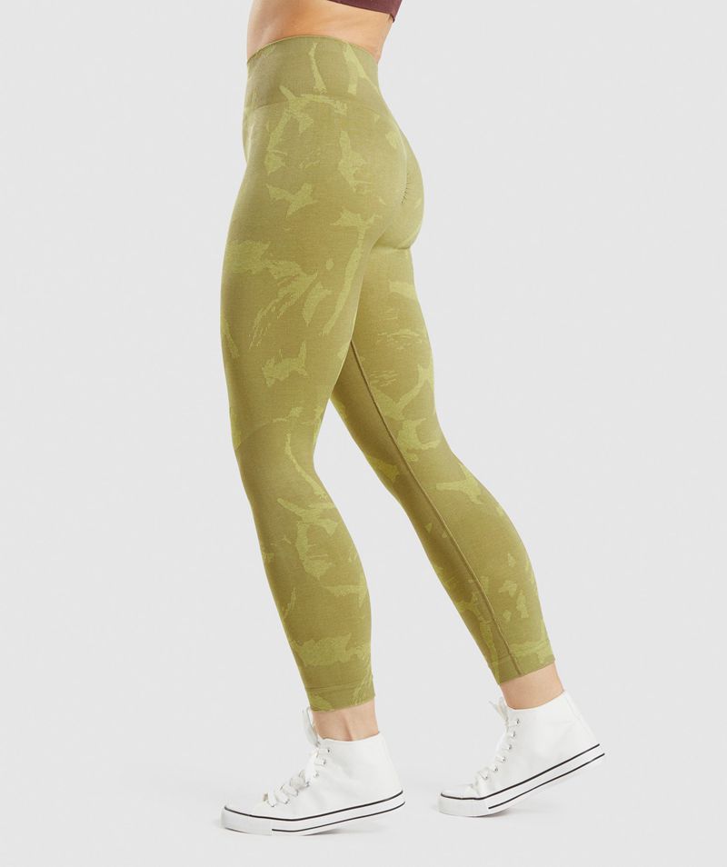 Women's Gymshark Adapt Camo Seamless Leggings Green | USA  3279-DWLUP