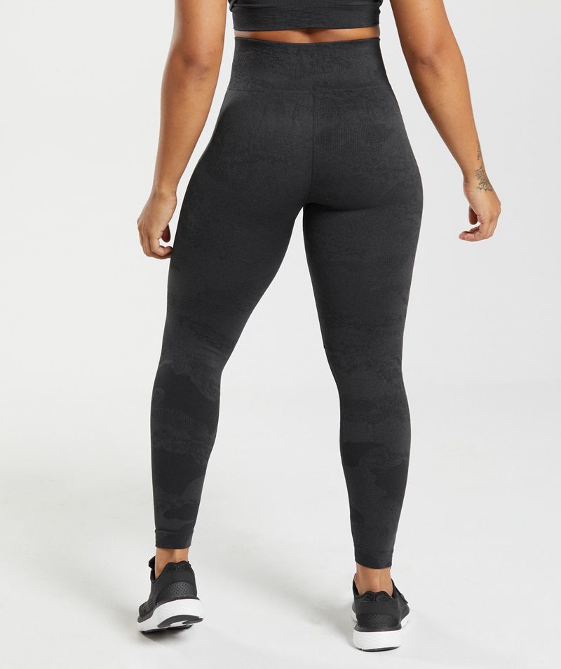 Women's Gymshark Adapt Camo Seamless Leggings Black | USA  3450-AZPUK