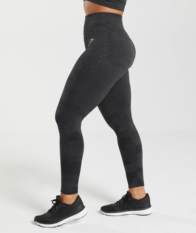 Women's Gymshark Adapt Camo Seamless Leggings Black | USA  3450-AZPUK