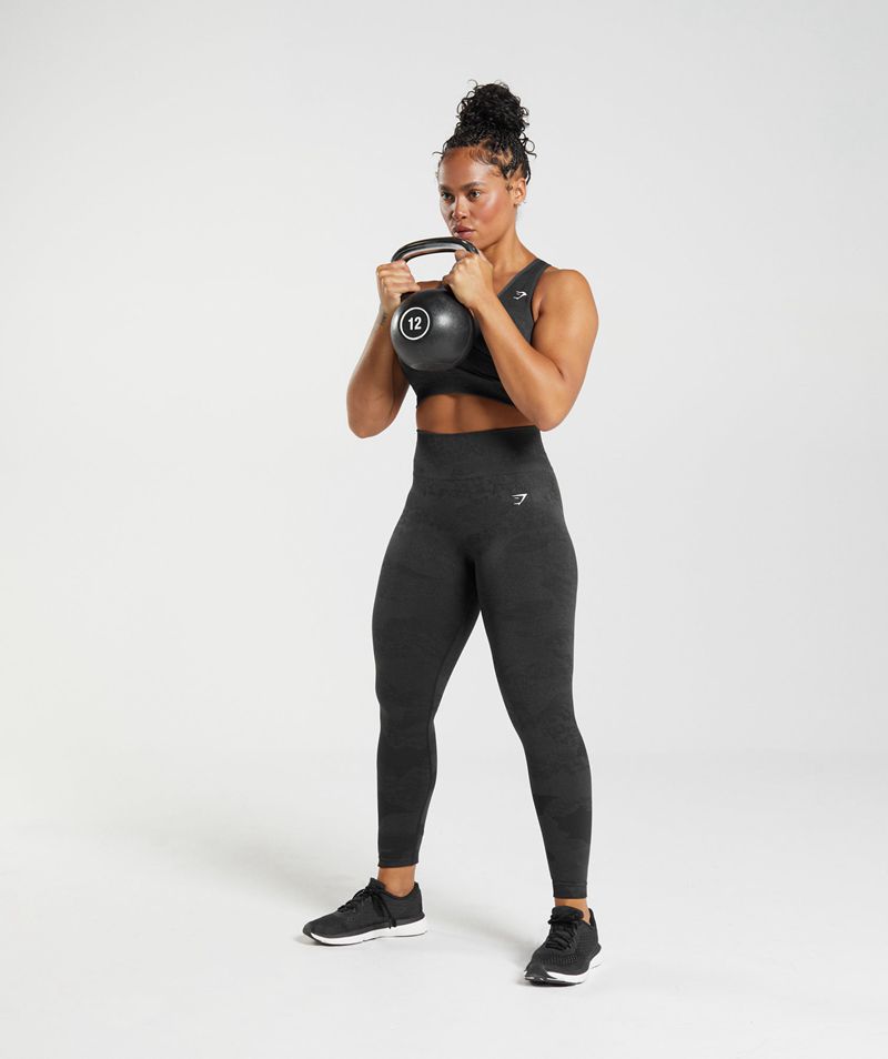 Women's Gymshark Adapt Camo Seamless Leggings Black | USA  3450-AZPUK