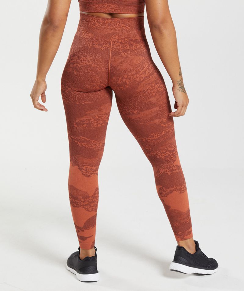 Women's Gymshark Adapt Camo Seamless Leggings Brown | USA  3605-PTGKS