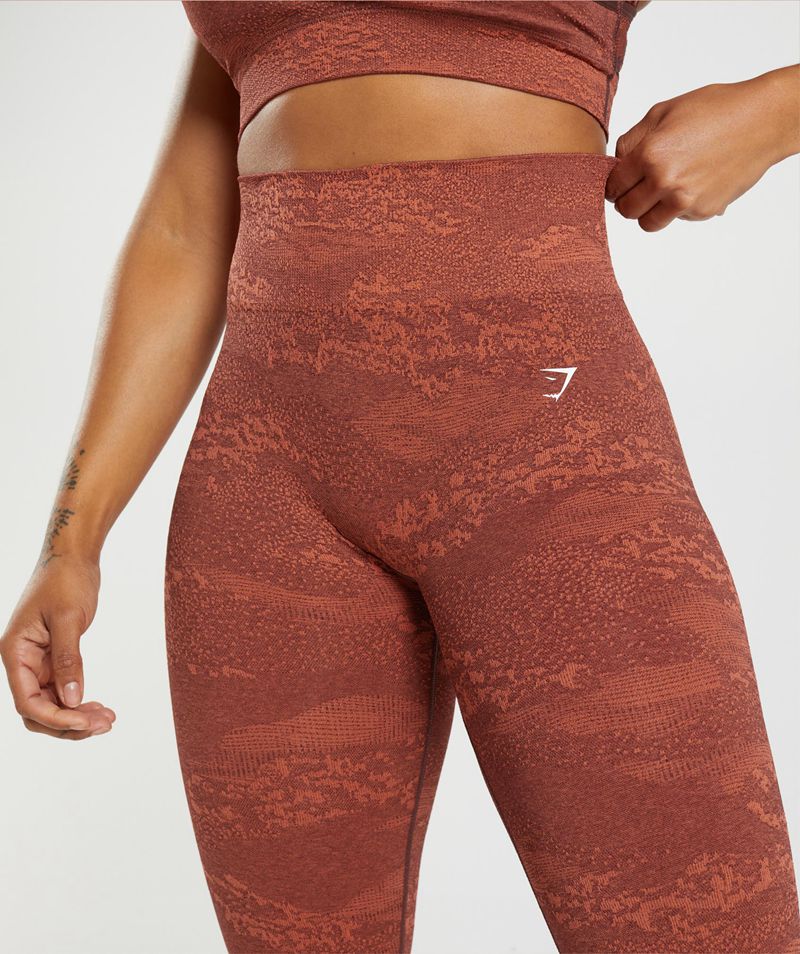 Women's Gymshark Adapt Camo Seamless Leggings Brown | USA  3605-PTGKS