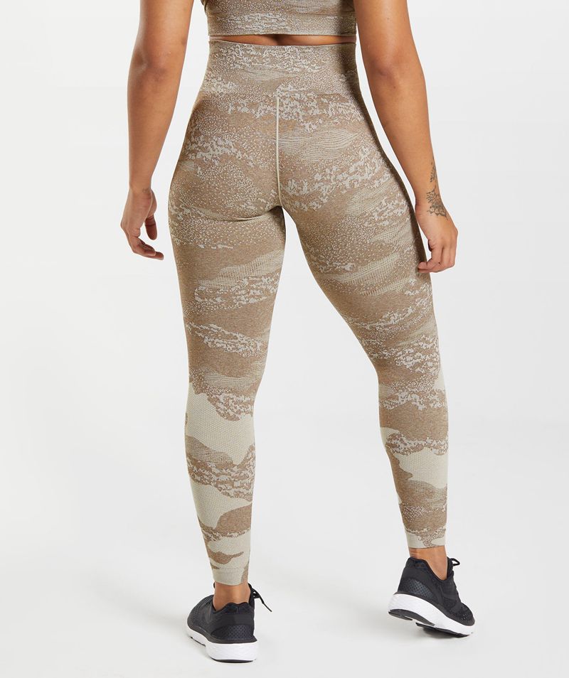 Women's Gymshark Adapt Camo Seamless Leggings Grey Brown | USA  7302-KNVAH