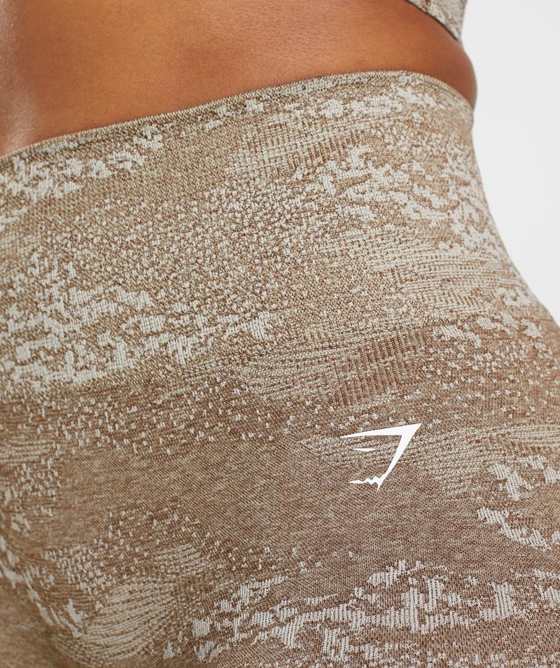 Women's Gymshark Adapt Camo Seamless Shorts Grey Brown | USA  0489-NOEKA