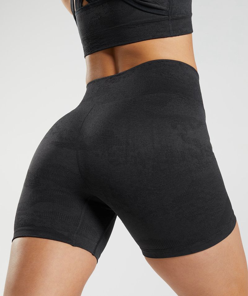 Women's Gymshark Adapt Camo Seamless Shorts Black | USA  1245-ELXBJ