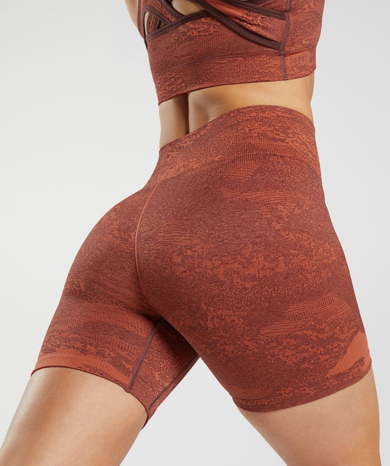 Women's Gymshark Adapt Camo Seamless Shorts Brown | USA  3106-INPTY