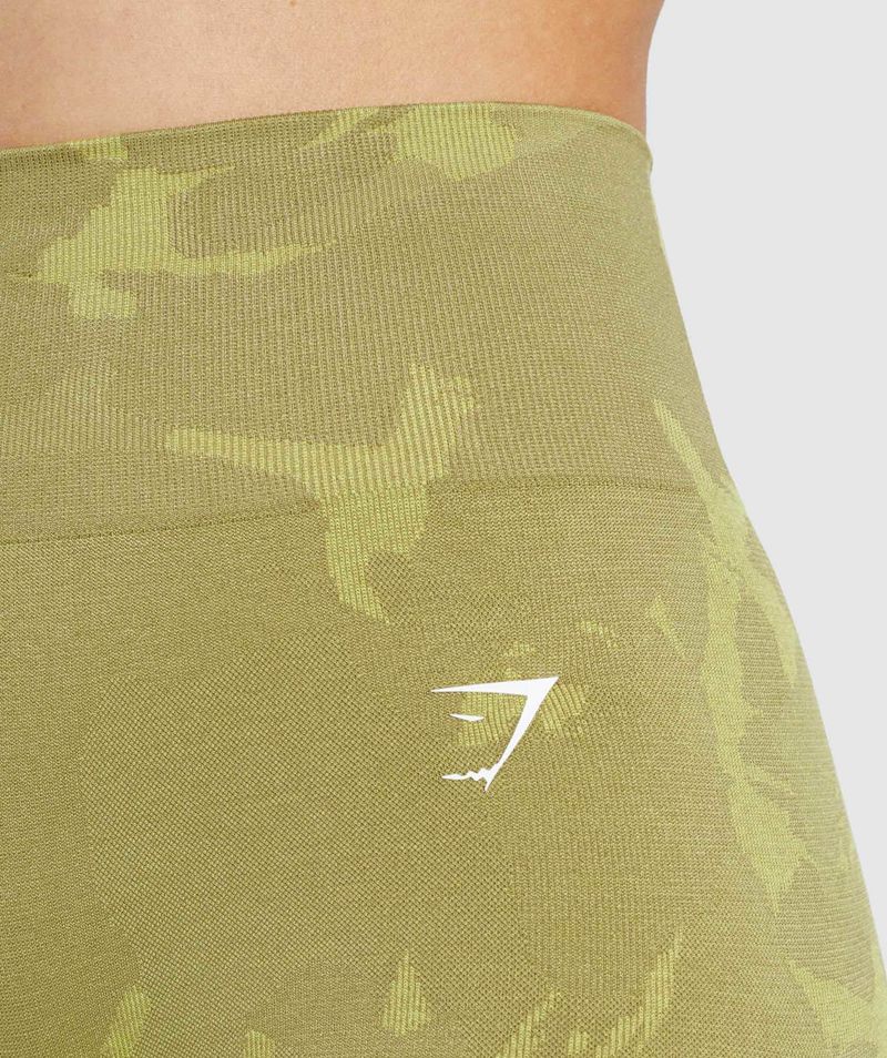 Women's Gymshark Adapt Camo Seamless Shorts Green | USA  4582-HAZJI