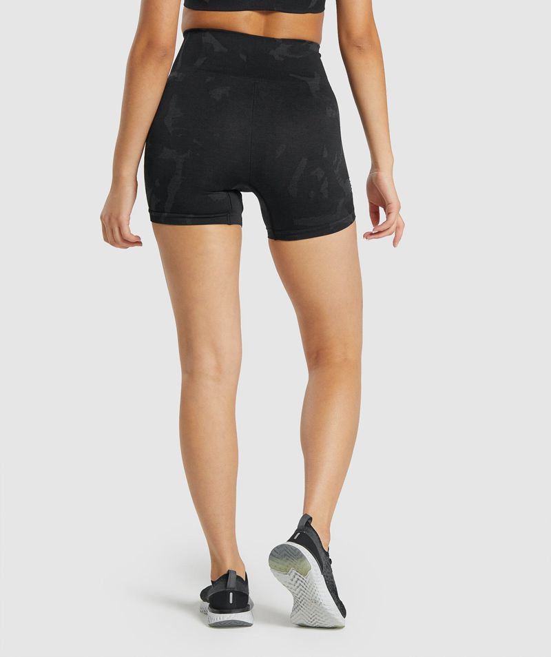 Women's Gymshark Adapt Camo Seamless Shorts Black | USA  5043-GWRDC