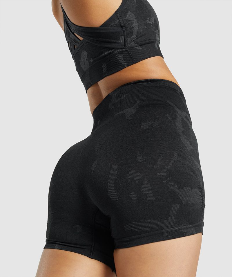 Women's Gymshark Adapt Camo Seamless Shorts Black | USA  5043-GWRDC