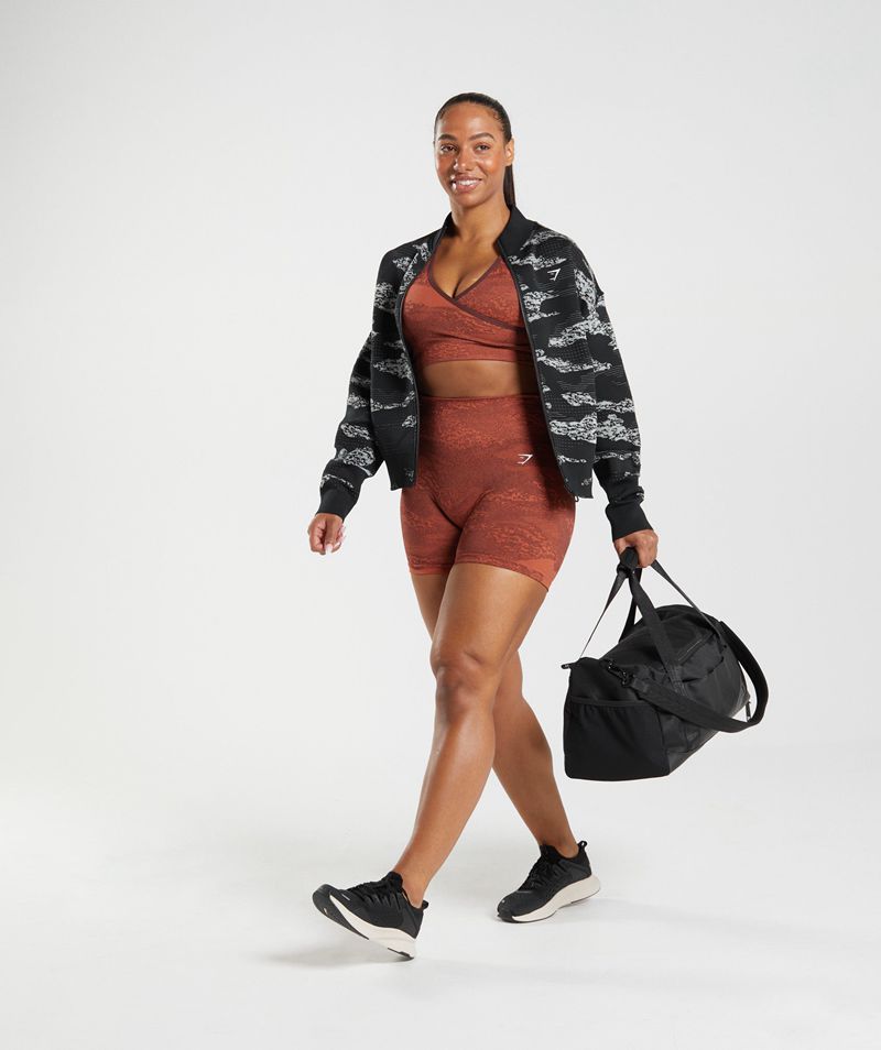 Women's Gymshark Adapt Camo Seamless Track Jackets Black | USA  5963-MQUVP