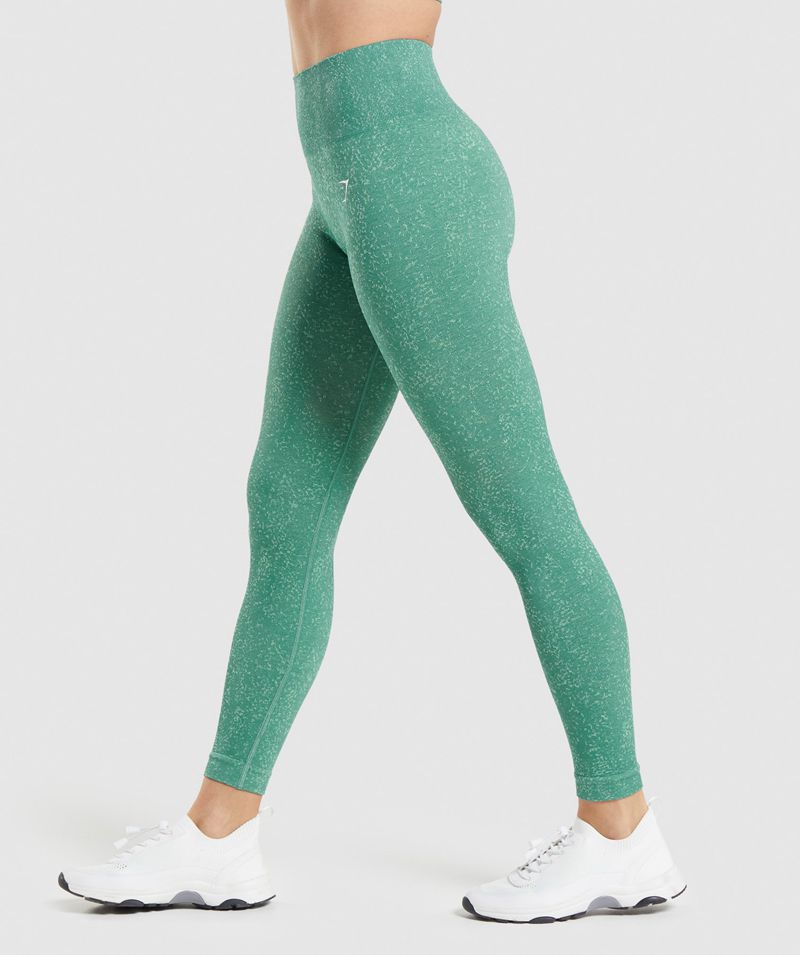 Women's Gymshark Adapt Fleck Seamless Leggings Green | USA  7341-SBULV