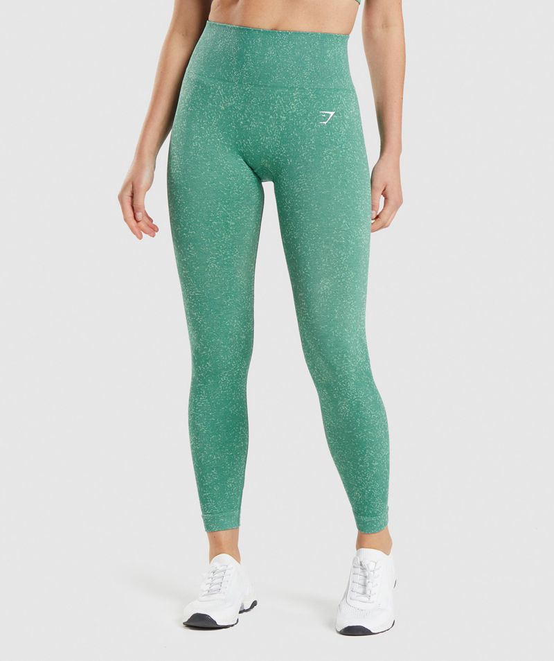 Women\'s Gymshark Adapt Fleck Seamless Leggings Green | USA  7341-SBULV