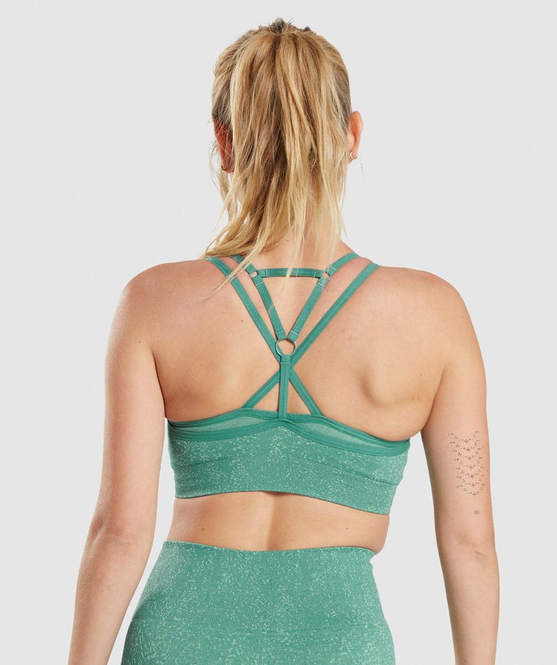 Women's Gymshark Adapt Fleck Seamless Sports Bra Green | USA  3096-QNIHA