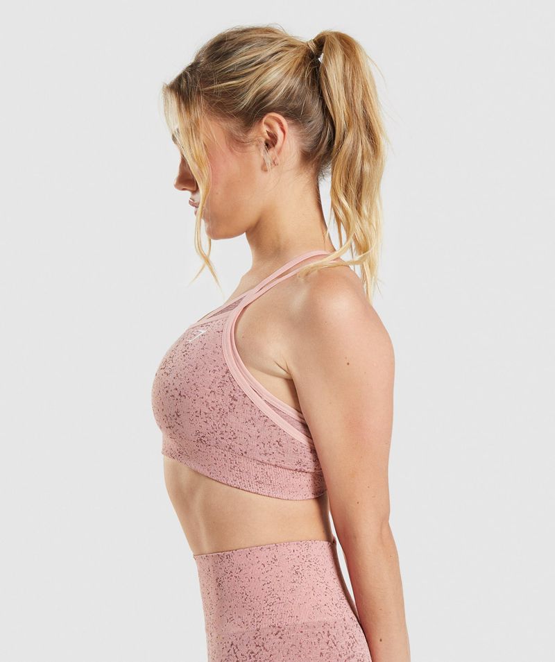 Women's Gymshark Adapt Fleck Seamless Sports Bra Pink | USA  8397-EHSAB