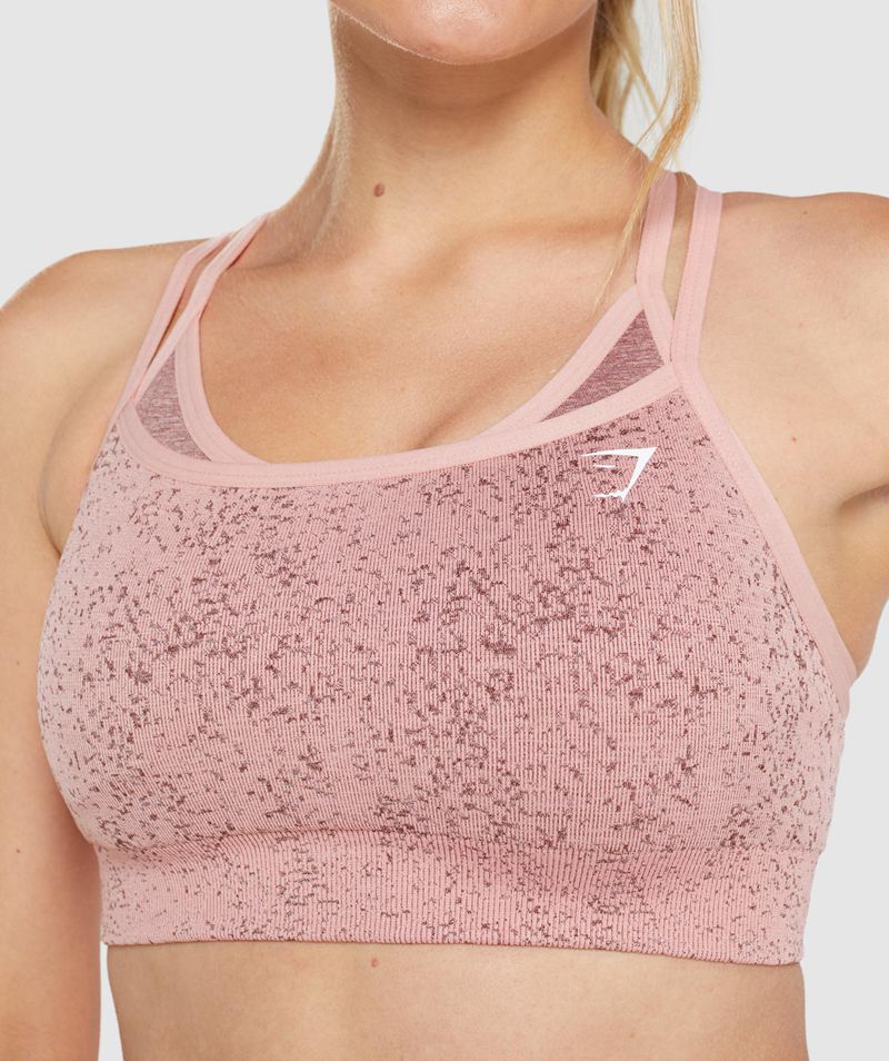 Women's Gymshark Adapt Fleck Seamless Sports Bra Pink | USA  8397-EHSAB