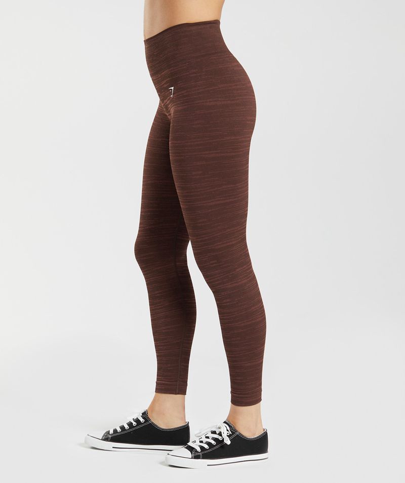 Women's Gymshark Adapt Marl Seamless Leggings Brown | USA  2183-TVBAN