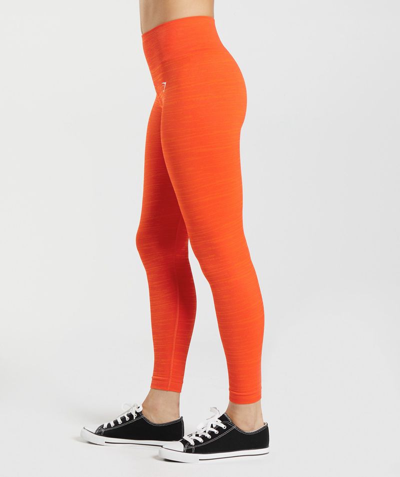 Women's Gymshark Adapt Marl Seamless Leggings Orange | USA  2970-QEDSL