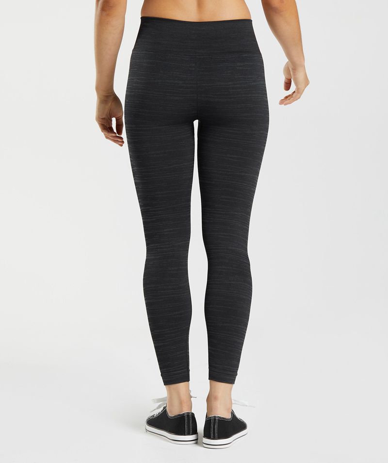 Women's Gymshark Adapt Marl Seamless Leggings Black | USA  7395-WZUAD