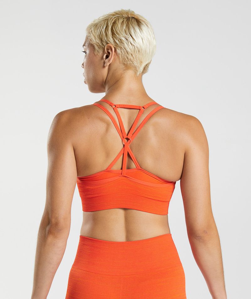 Women's Gymshark Adapt Marl Seamless Sports Bra Orange | USA  2465-VHJTI