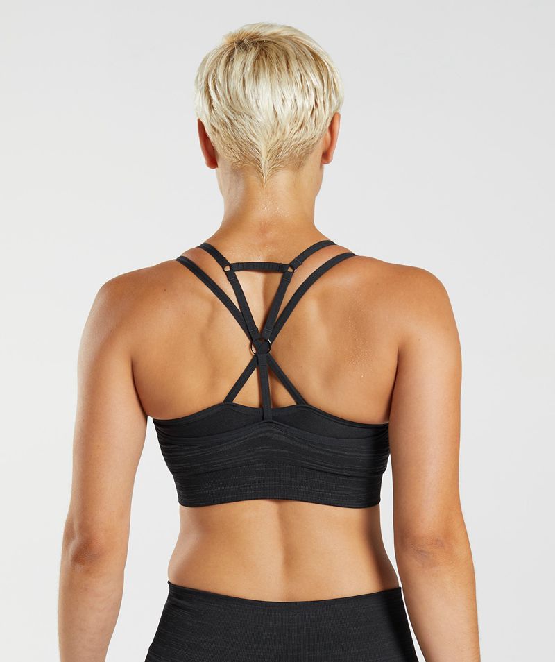 Women's Gymshark Adapt Marl Seamless Sports Bra Black | USA  3875-BOJCQ