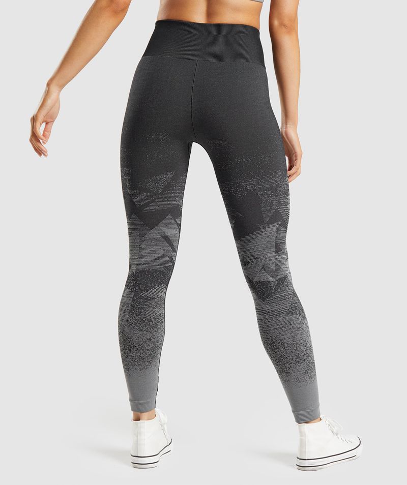 Women's Gymshark Adapt Ombre Seamless Leggings Black | USA  8902-LBWDZ