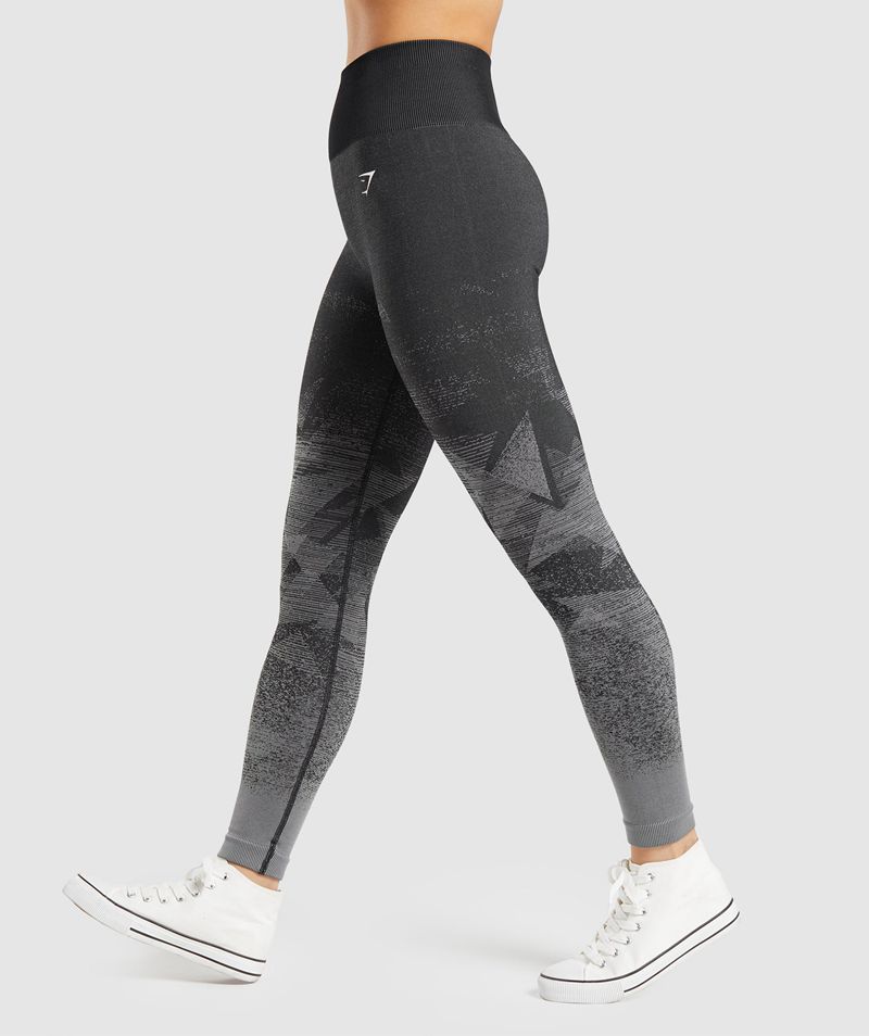 Women's Gymshark Adapt Ombre Seamless Leggings Black | USA  8902-LBWDZ